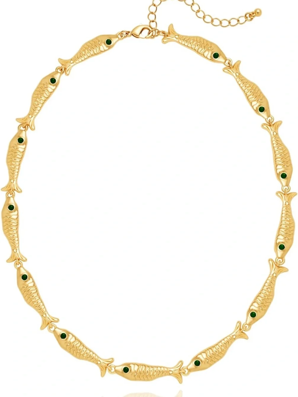 Trendy Summer Gold Fish Link Necklace